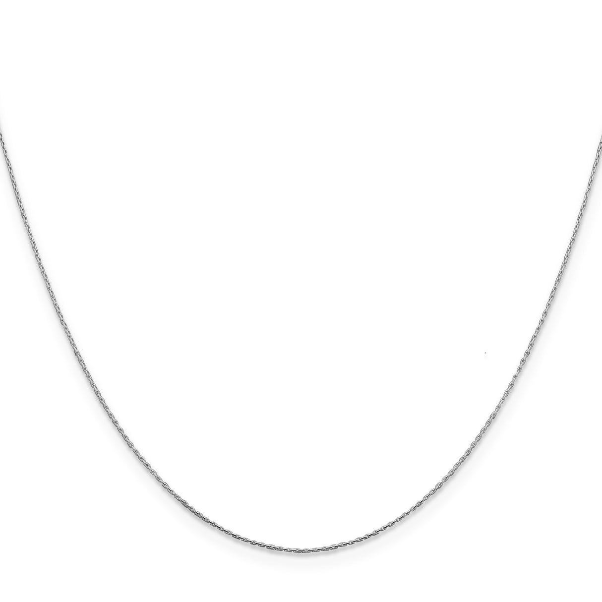 925 White Gold 0.6 mm Box Chain Necklace, Polished