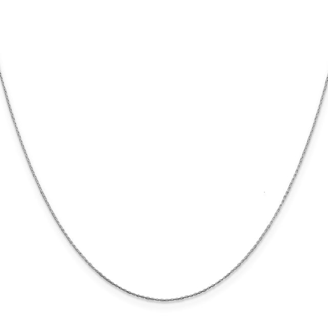 925 White Gold 0.6 mm Box Chain Necklace, Polished