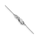 925 White Gold 0.6 mm Box Chain Necklace, Polished alternate angle