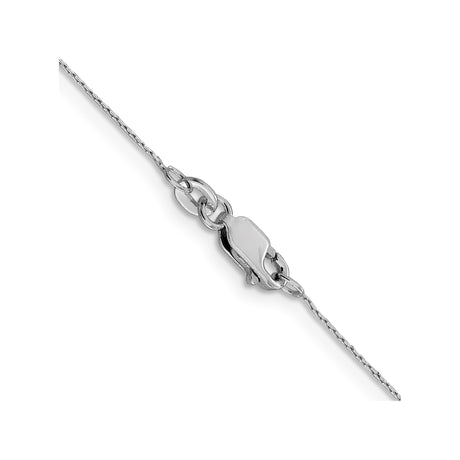 925 White Gold 0.6 mm Box Chain Necklace, Polished alternate angle
