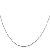 925 White Gold 1 mm Box Chain Necklace, Polished