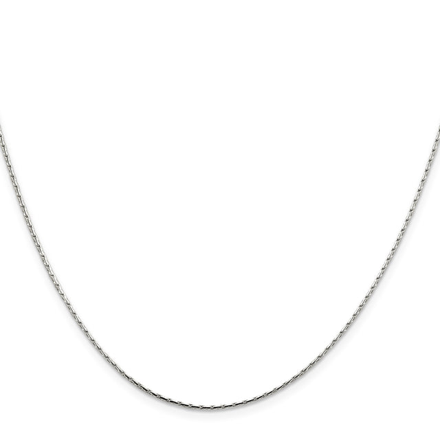 925 White Gold 1 mm Box Chain Necklace, Polished