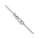 925 White Gold 1 mm Box Chain Necklace, Polished alternate angle
