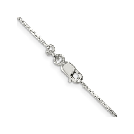 925 White Gold 1 mm Box Chain Necklace, Polished alternate angle
