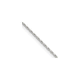 925 White Gold 1 mm Box Chain Necklace, Polished detail view