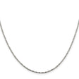 925 White Gold 1.35 mm Box Chain Necklace, Polished