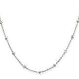 925 White Gold 1.3 mm Polished Chain Necklace, Solid