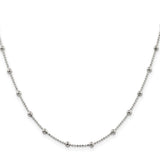 925 White Gold 1.15 mm Polished Chain Necklace, Solid