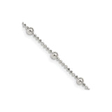 925 White Gold 1.15 mm Polished Chain Necklace, Solid detail view