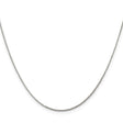 925 White Gold 0.8 mm Curb Chain Necklace, Polished