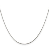925 White Gold 0.8 mm Curb Chain Necklace, Polished