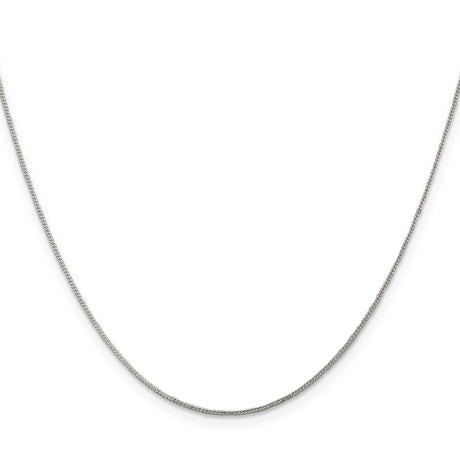 925 White Gold 0.8 mm Curb Chain Necklace, Polished