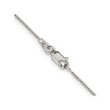 925 White Gold 0.8 mm Curb Chain Necklace, Polished alternate angle