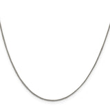 925 White Gold 1 mm Curb Chain Necklace, Polished