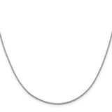 925 White Gold 1.15 mm Curb Chain Necklace, Polished