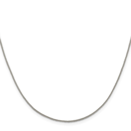 925 White Gold 1.15 mm Curb Chain Necklace, Polished