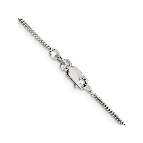 925 White Gold 1.15 mm Curb Chain Necklace, Polished alternate angle