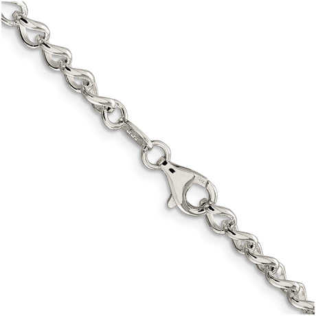 925 White Gold 4.5 mm Curb Chain Necklace, Polished alternate angle