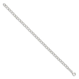 925 White Gold 4.5 mm Curb Chain Bracelet, Polished