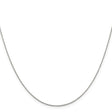 925 White Gold 0.5 mm Curb Chain Necklace, Polished