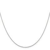 925 White Gold 0.5 mm Curb Chain Necklace, Polished