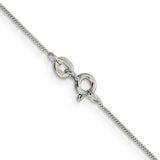 925 White Gold 0.5 mm Curb Chain Necklace, Polished alternate angle