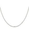 925 White Gold 1.15 mm Polished Chain Necklace, Solid