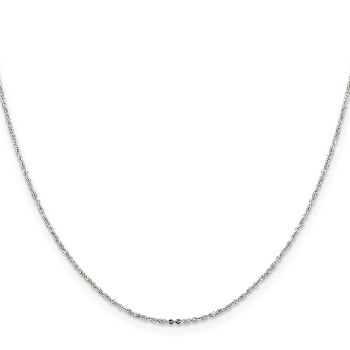 925 White Gold 1.15 mm Polished Chain Necklace, Solid