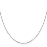 925 White Gold 1.15 mm Polished Chain Necklace, Solid