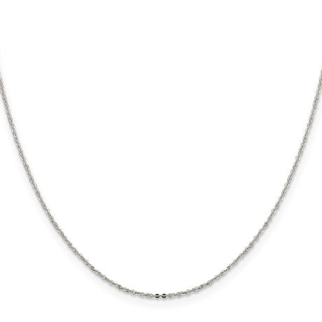 925 White Gold 1.15 mm Polished Chain Necklace, Solid