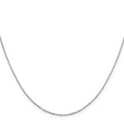 925 White Gold 1 mm Polished Chain Necklace, Solid