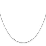925 White Gold 1 mm Polished Chain Necklace, Solid