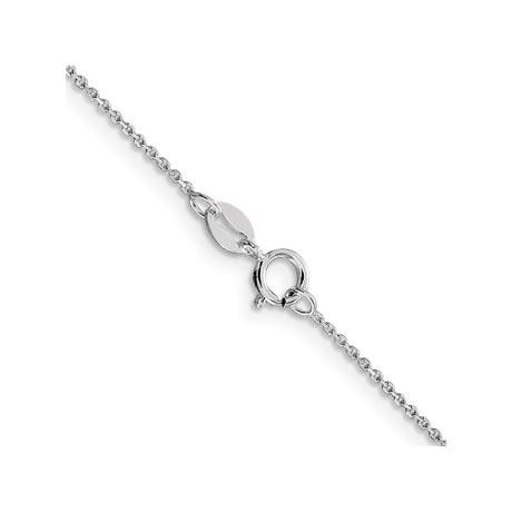 925 White Gold 1 mm Polished Chain Necklace, Solid alternate angle