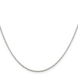 925 White Gold 1.25 mm Rope Chain Necklace, Polished
