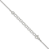 925 White Gold 1.25 mm Rope Chain Necklace, Polished detail view