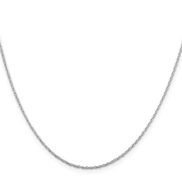925 White Gold 1.25 mm Rope Chain Necklace, Polished