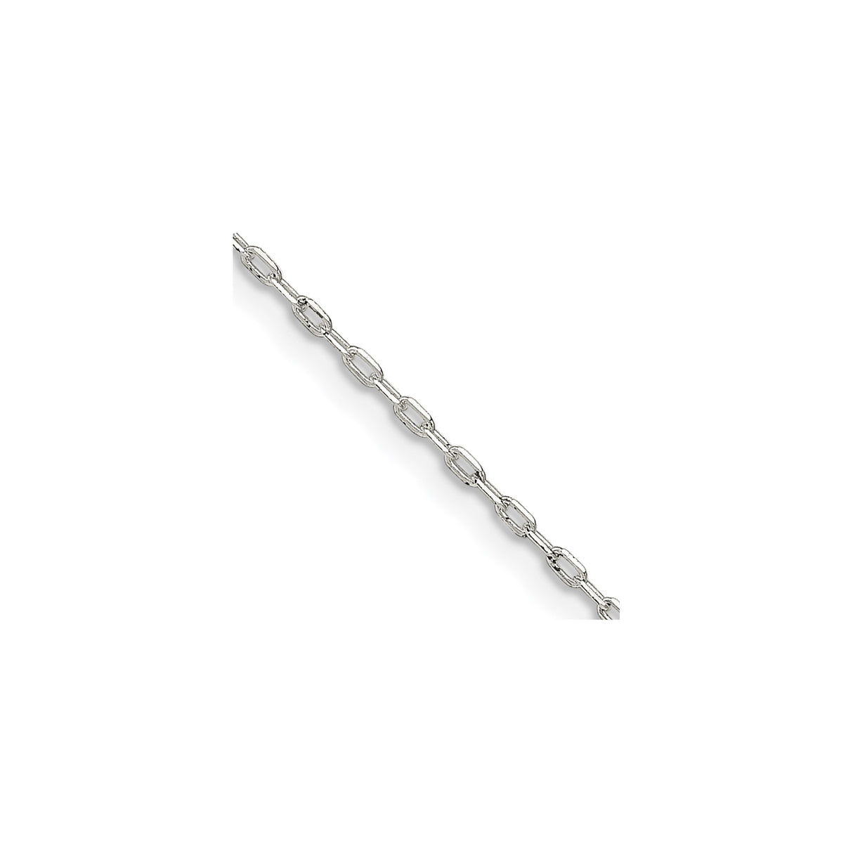 925 White Gold 1 mm Polished Chain Necklace, Solid alternate angle
