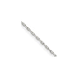 925 White Gold 1 mm Polished Chain Necklace, Solid alternate angle