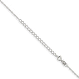 925 White Gold 1 mm Polished Chain Necklace, Solid detail view