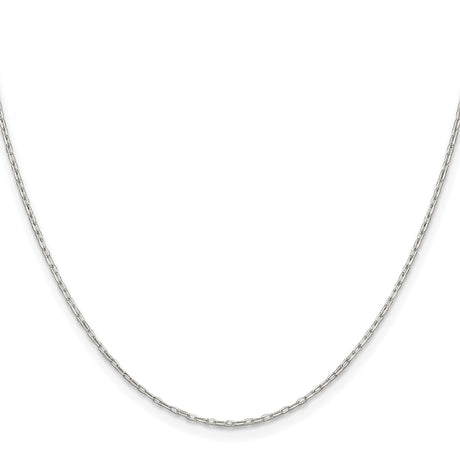 925 White Gold 1 mm Polished Chain Necklace