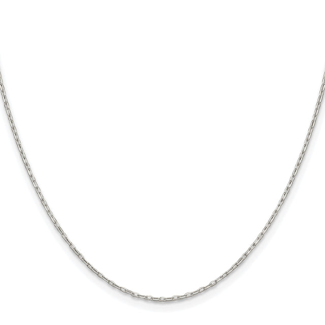 925 White Gold 1 mm Polished Chain Necklace