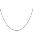 925 White Gold 1 mm Polished Chain Necklace