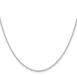 925 White Gold 1 mm Polished Chain Necklace