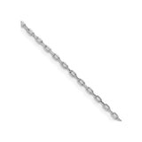 925 White Gold 1 mm Polished Chain Necklace detail view