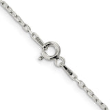 925 White Gold 1.65 mm Polished Chain Necklace, Solid alternate angle