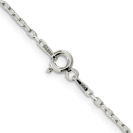 925 White Gold 1.65 mm Polished Chain Necklace, Solid alternate angle
