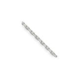 925 White Gold 1.65 mm Polished Chain Necklace, Solid alternate angle