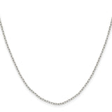 925 White Gold 1.65 mm Polished Chain Necklace