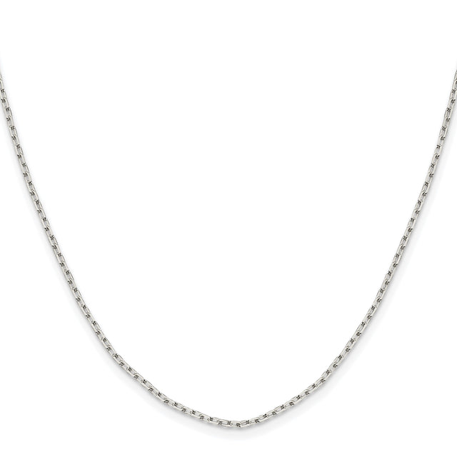 925 White Gold 1.65 mm Polished Chain Necklace