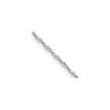 925 White Gold 1.2 mm Polished Chain Necklace, Solid detail view